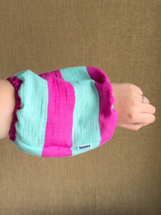 WOKKEL - SNOOD tetra paars / turquoise (limited birthday collectie)