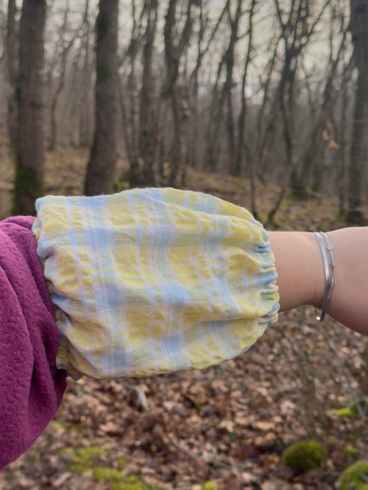 TOON - Snood blauw-geel ruit